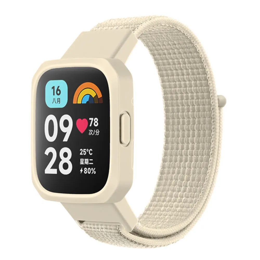 Braccialetto ad anello in Nylon + custodia per Redmi Watch 3 cinturino di ricambio per cinturino Smart Watch per Redmi Watch 1/2/Mi Watch Lite Wristband Cover