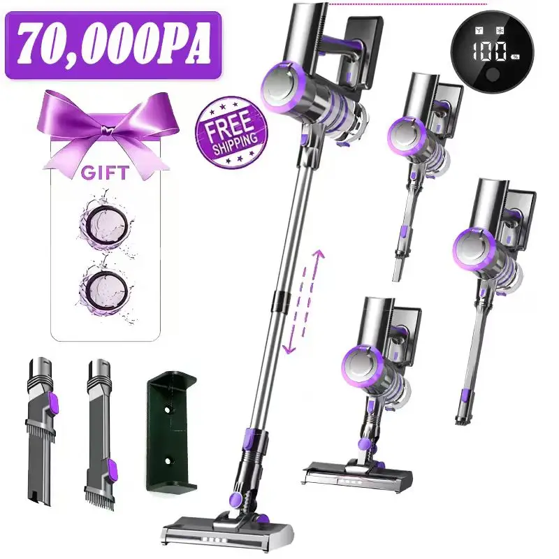 

【Factory Direct Supply】Smart Digital Display Cordless Vacuum Cleaner - High Power & Long Battery Life, Must-Have for Pet Owners, Multi-Brush Head Compatible