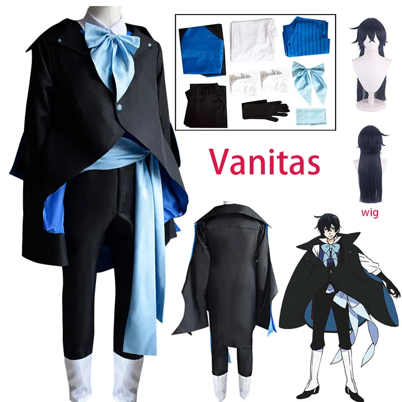 WHH Anime Case Vanitas Cosplay Costume shirt vest coat Accessories Uniforms Full Set Men Halloween Party Role Play Performance