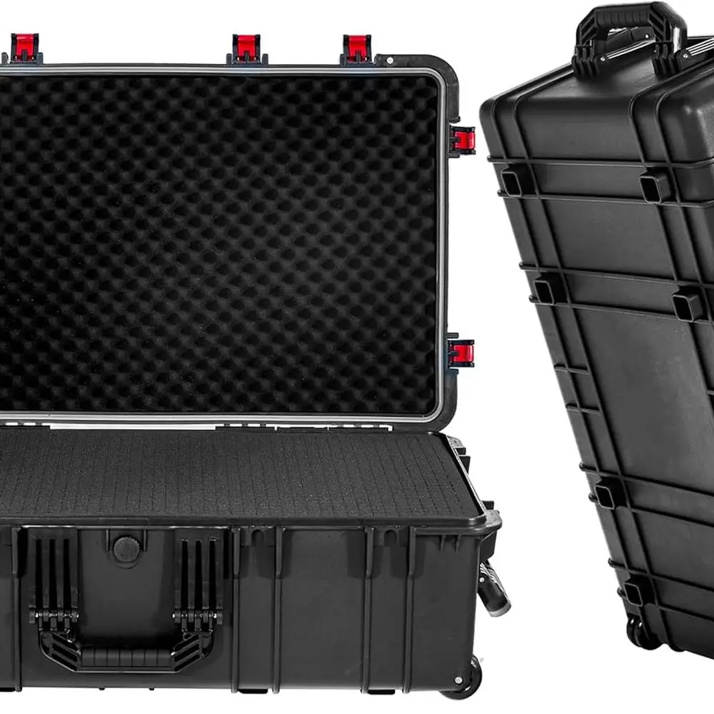 

Жесткий футляр на колесиках 35 x 20,5 x 12 дюймов, футляр для оборудования с пенопластом/колесами/3 больших ручек для камеры, инструмента, транспортировки электроники,