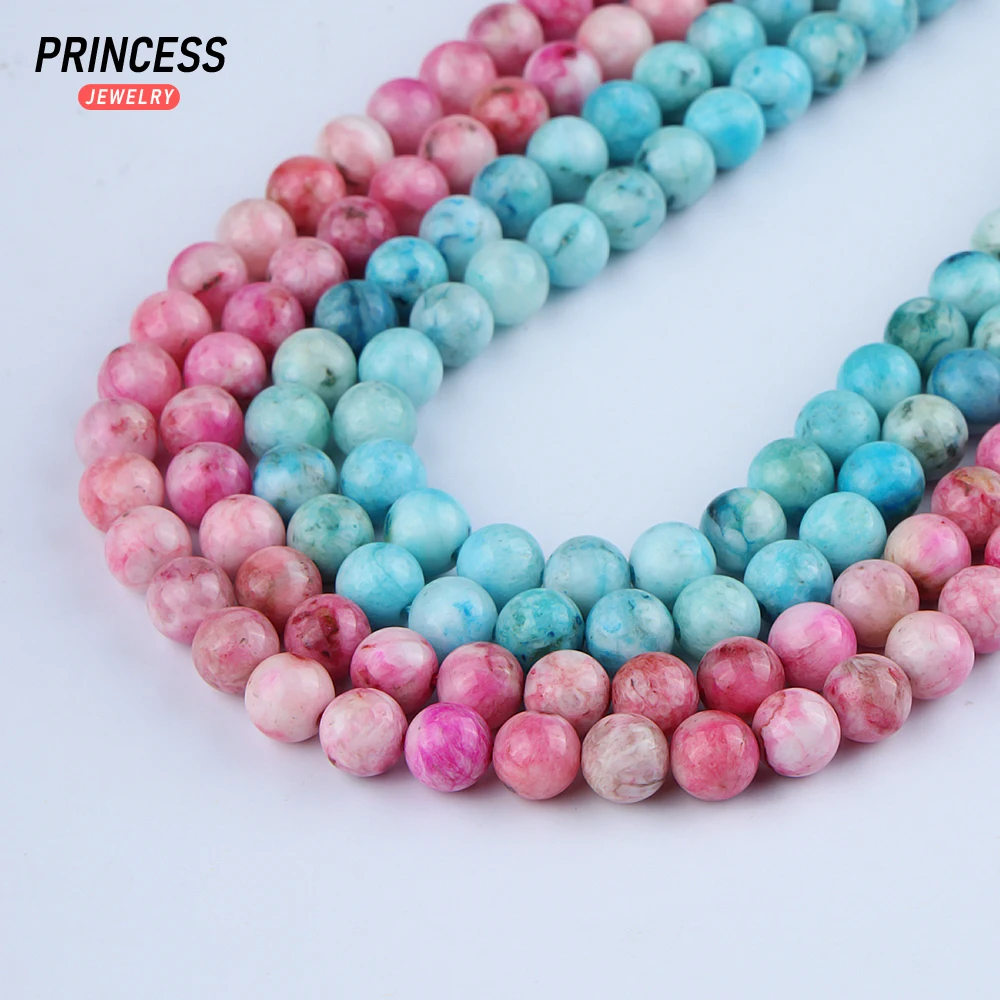 A+ Natural Hemimorphite Calamine Loose Beads for Jewelry Making Bracelet Wholesale Stone Beads DIY Accessories 4 6 8 10mm