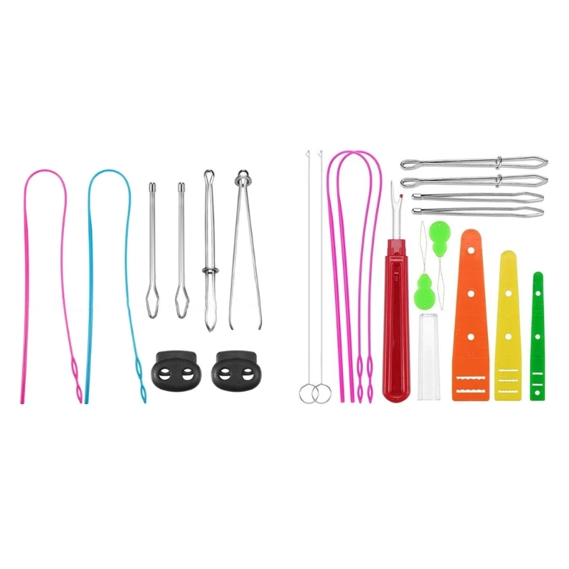 Flexible Drawstring Threader Set with Stainless Steel Sewing Loop Turners Hook, Seam Tweezers, Cord Lock NEW arrival