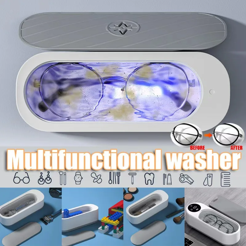 

Перезаряжаемая USB ультразвуковая чистящая машина - высокочастотная вибрация для ювелирных изделий, очков, мелких предметов