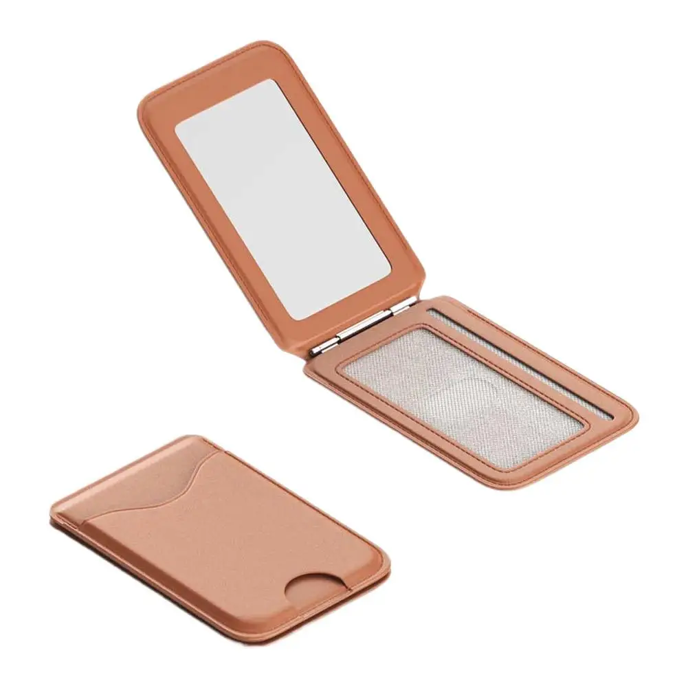 Magnetischer Kartenhalter-Ständer mit Spiegel, Verstellbarer Ständer, PU-Kartenhalter, Handyhalterung für iPhone 17 16 15 14 13 12 – Detail 16
