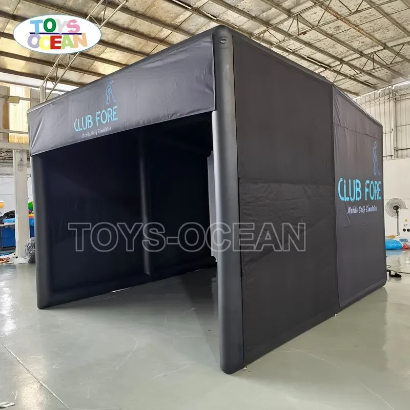Portable Golf Simulator Enclosure Inflatable, Heavy Golf Simulator Inflatable Hitting Cage with Custom Printing