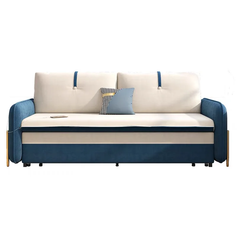 

Small apartment multi-functional sofa bed retractable sitting and sleeping dual-purpose living room single double push-pull