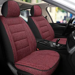 1pc Four Season Universal Linen Fabric Car Seat Cover Breathable Front Single Seat Cushion Fit Most Car, Truck Van Auto Interior
