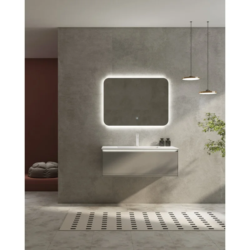 Manufacturer hot sale European bathroom vanity solid wood bathroom furniture with mirror set washbasin cabinet