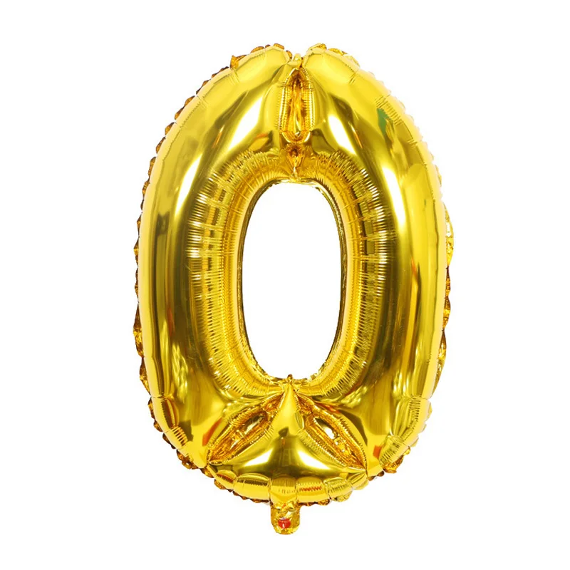 Globos de aluminio grandes con números, globos de aire de 32 pulgadas, dorados y plateados, dígitos, decoración de cumpleaños, fiestas y bodas,