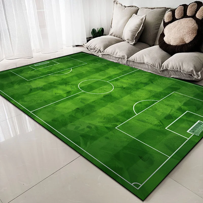 3D Football Field Carpet for Living Room Home Grass Decoration Large Size Rug for Bedroom Decor Kid Room Non-slip Soft Floor Mat