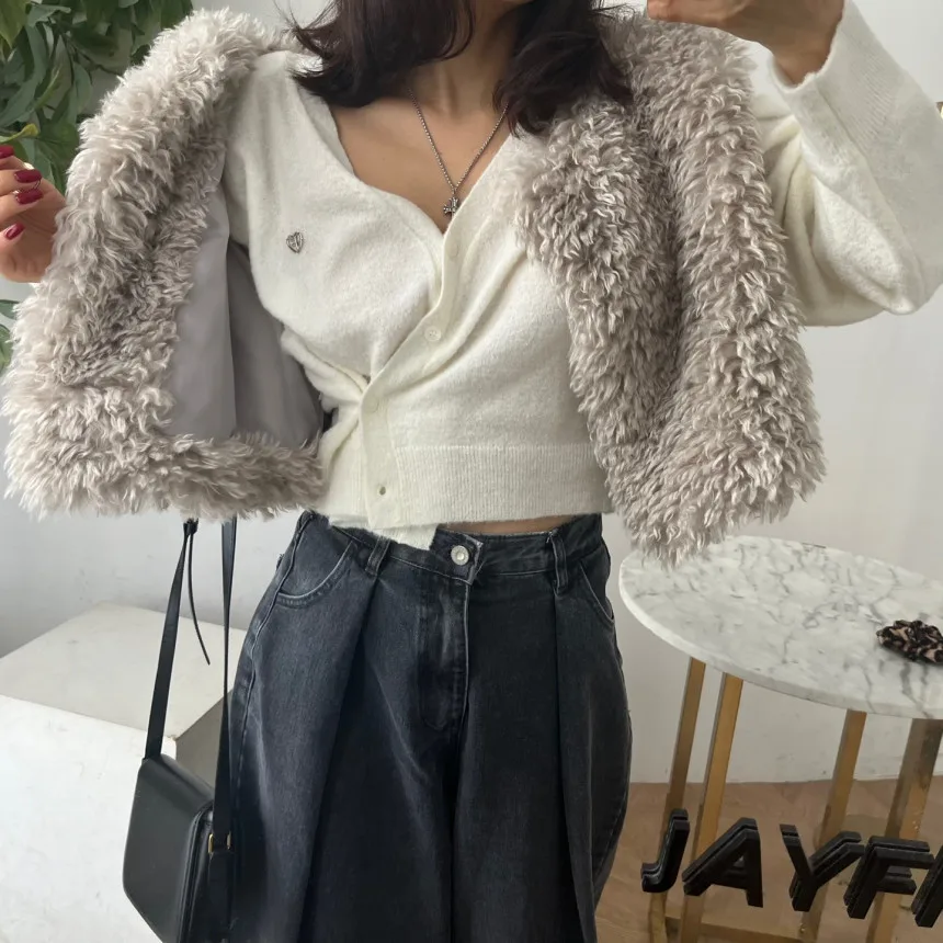 Ladies Imitation Wool Fur Vests Women's 2024 Autumn Winter New Trendy Fur Integrated Plush Tank Tops Sleeveless Solid Color Vest