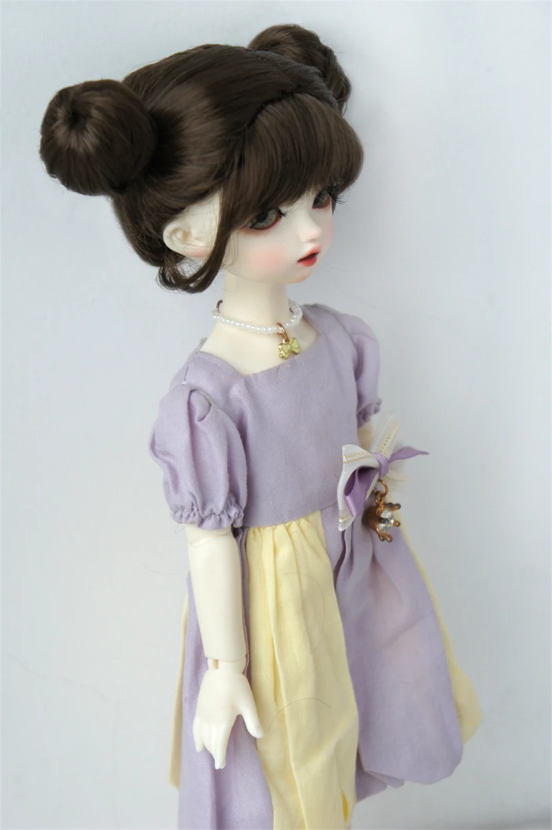 JD742 1/6 Nette Twin Brötchen BJD Synthetische Mohair Puppe Perücken Für Kopfumfang 16-18 cm Größe 6-7 zoll YOSD Haar Heißer Zubehör