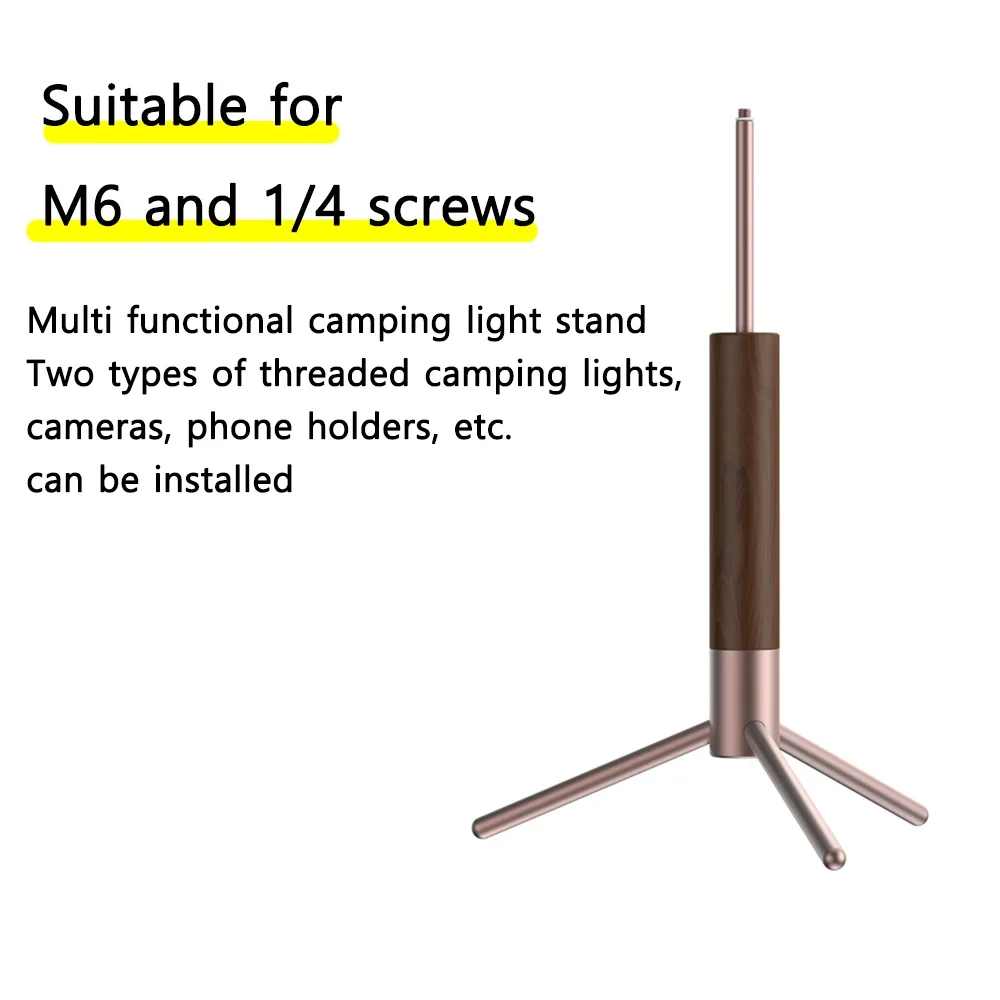 TARKA Folding Lampstand camping lantern stand Multifunctional Mobile phone holder for M6 and 1/4 screw