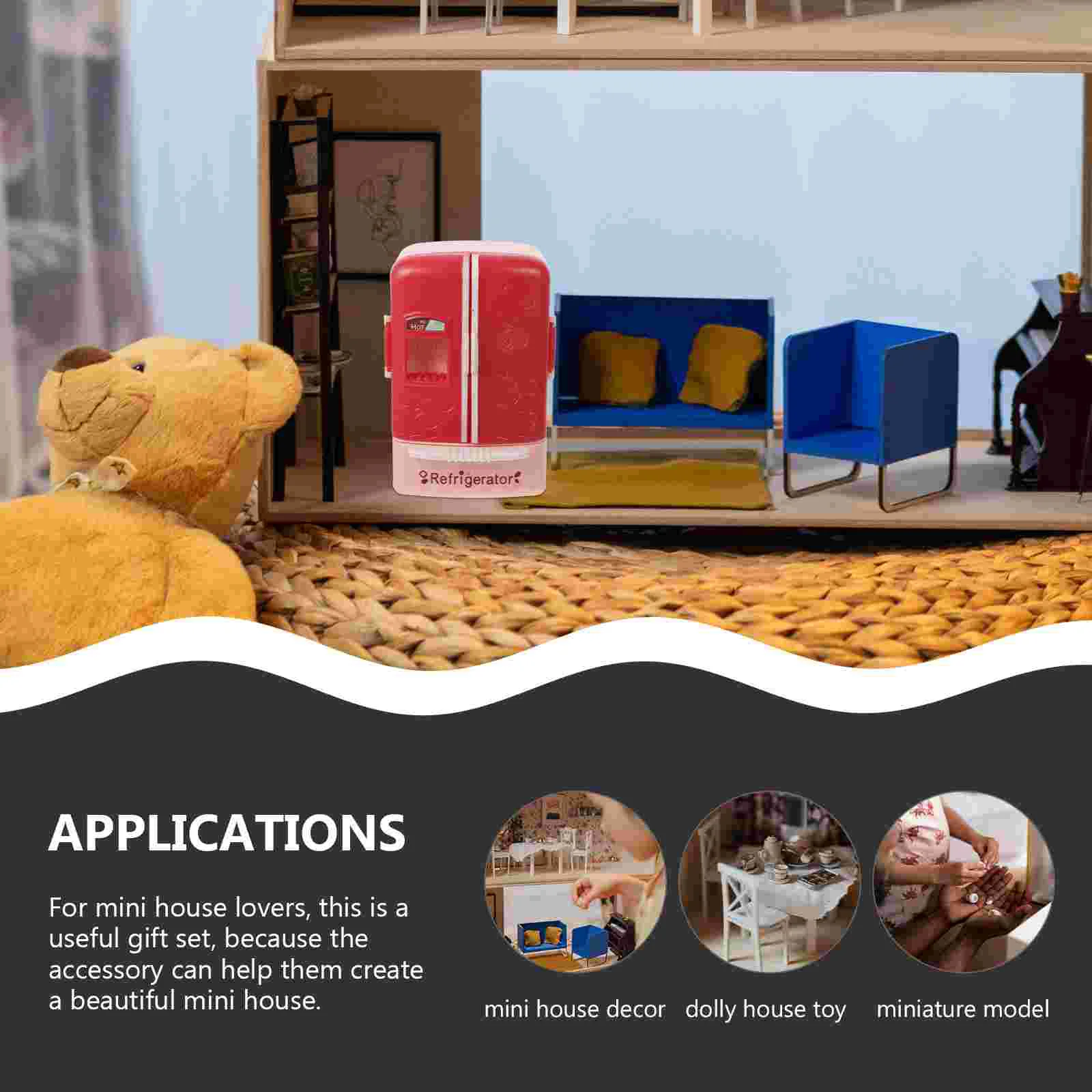 Refrigerator Model Toys Delicate Miniature Fridge Wear-resistant Adorable House Baby Landscaping Abs Accessory Child Lovely