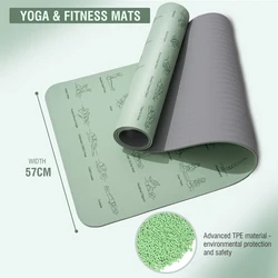 6mm Yoga Mat Non Slip Eco Friendly Fitness Exercise Mat with Carrying Strap Exercise Yoga Pilates Gymnastics TPE Pro Yoga Mats