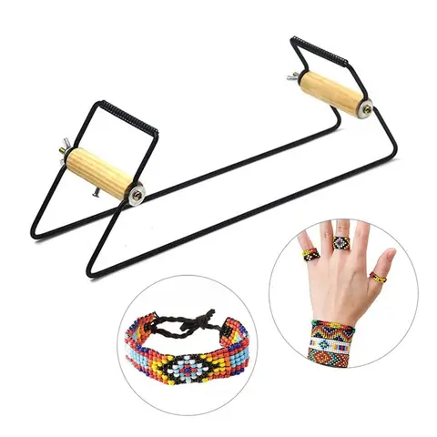 Wood Handle Bead Weaving Loom Sturdy Lightweight Beading Loom Machine DIY Craft Handmade Weaving Beading Loom Bracelet Making