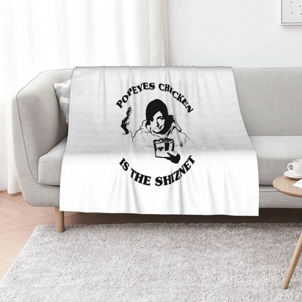 

Little Nicky - POPEYES CHICKEN - Adam Sandler (English) Classic T-Shirt Throw Blanket Thin Bed linens Moving Sofas Blankets