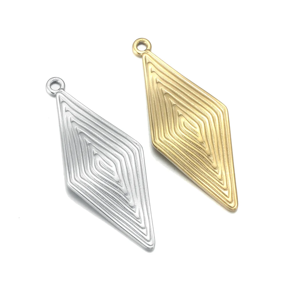 

4pcs/Lot Stainless Steel Square Charm Gold Plated Pendant DIY Jewelry Making For Earrings Necklace Findings Handmade Accessories