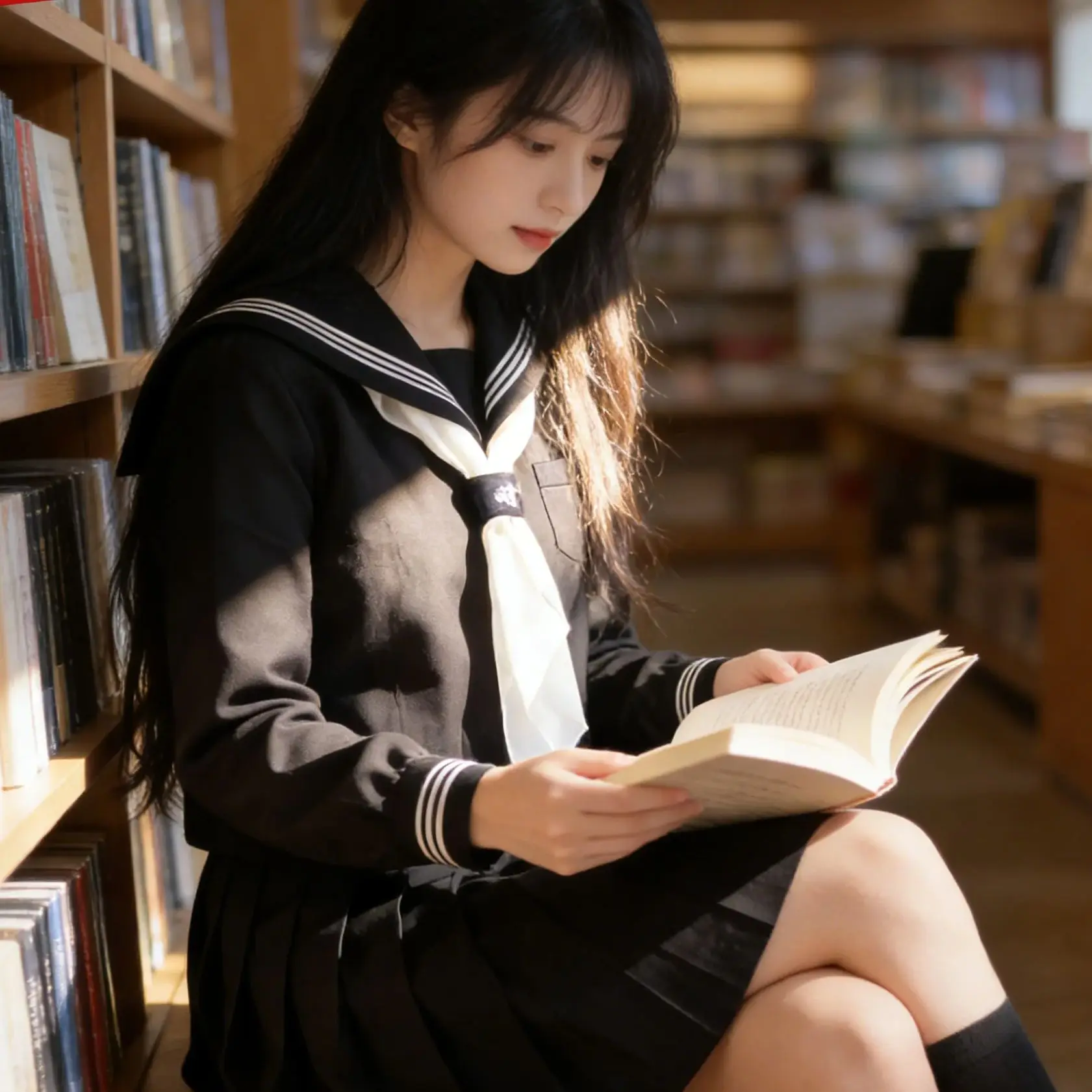 

Plus Size Black JK Sailor Uniform Set,Orthodox Japanese College Style,Long&Short Sleeve In Stock For Daily Campus Wear