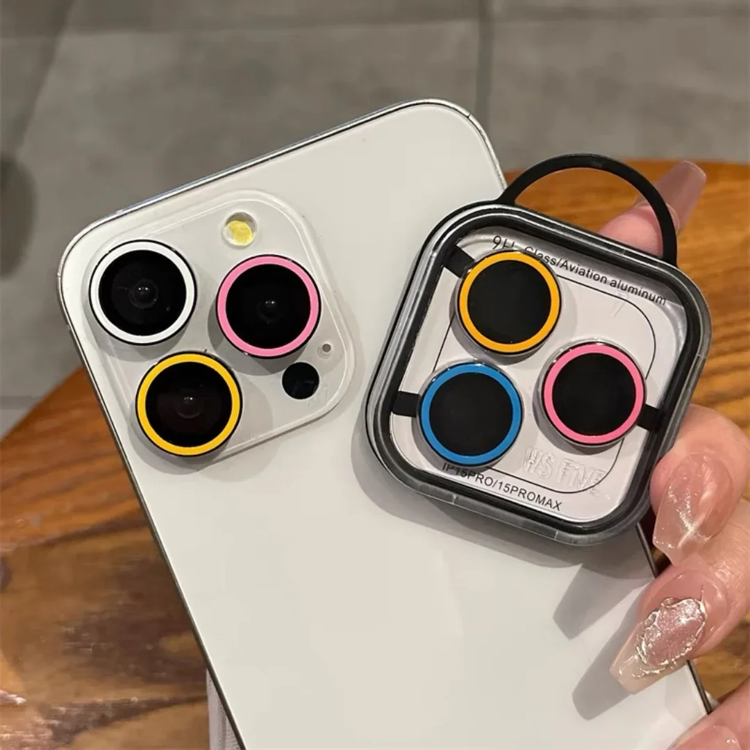 2-3 قطعة حماية عدسة الكاميرا Noctilucent آيفون 17 16 15 برو ماكس الملونة الزجاج المقسى عدسة حامي الشاشة ل 16Plus #5