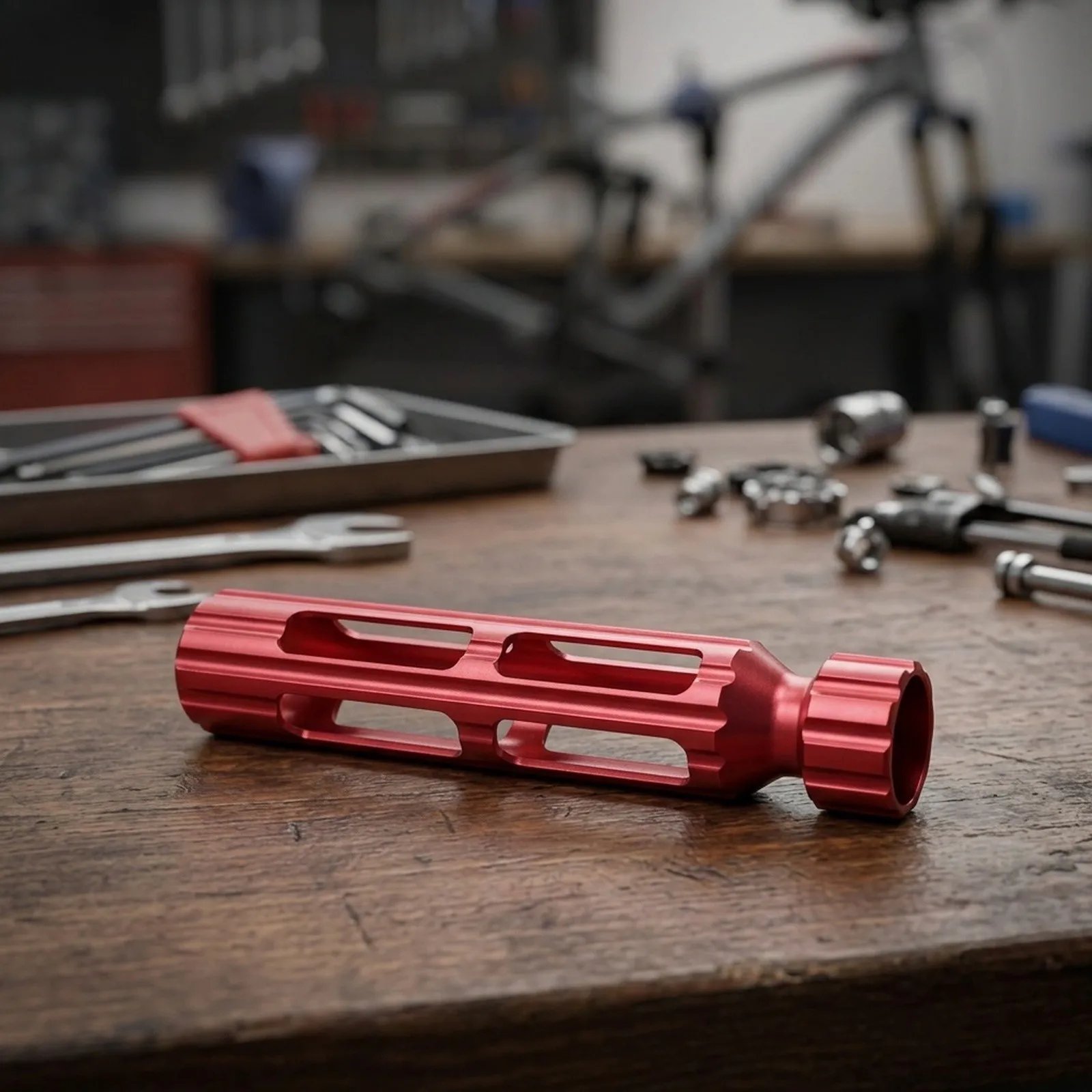 Aluminum Repair Tool for FOX Step Cast 32/34 Suspension Forks Focused on Rebound Tuning and Component Protection During Use