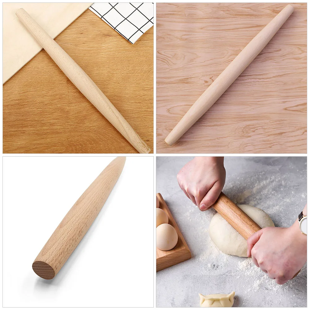 

Ergonomic Beech Wooden Rolling Pin Large Size Smooth Surface For Dough Pasta Pizza Cookies Pastries Tortillas Baking