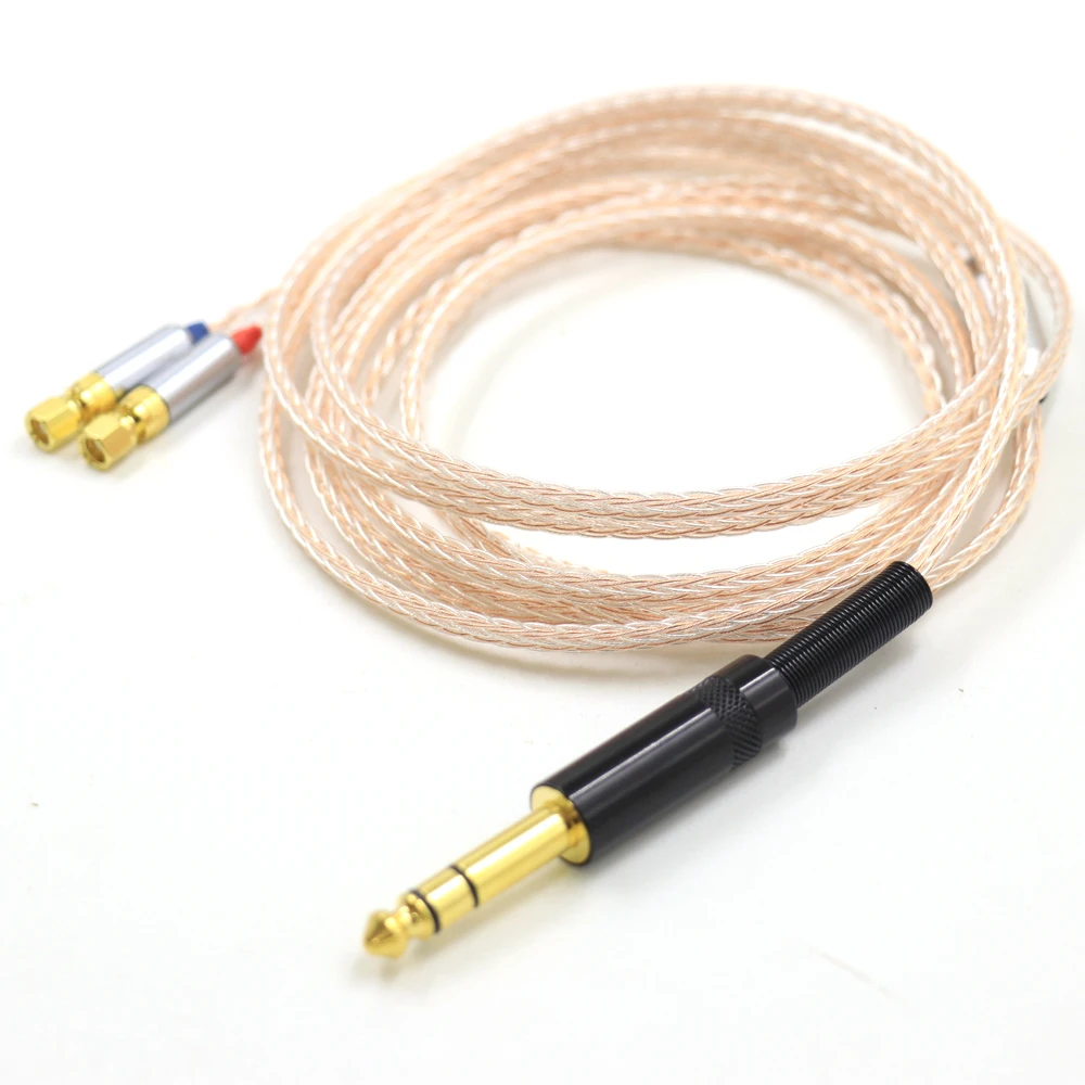 16 Cores UPOCC Single Crystal Copper Silver Mixed Headphone Upgrade Cable for (Screw) Hifiman HE6 HE5 HE400 HE500 HE600 H