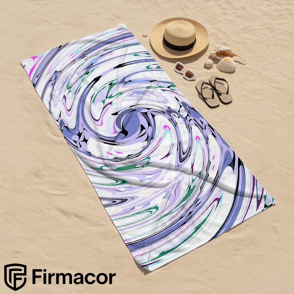 Purple Swirl Liquid Marble Microfiber Beach Towel Quick Dry Sand Free Oversized Soft Absorbent Bath Towel for Pool Travel Gym