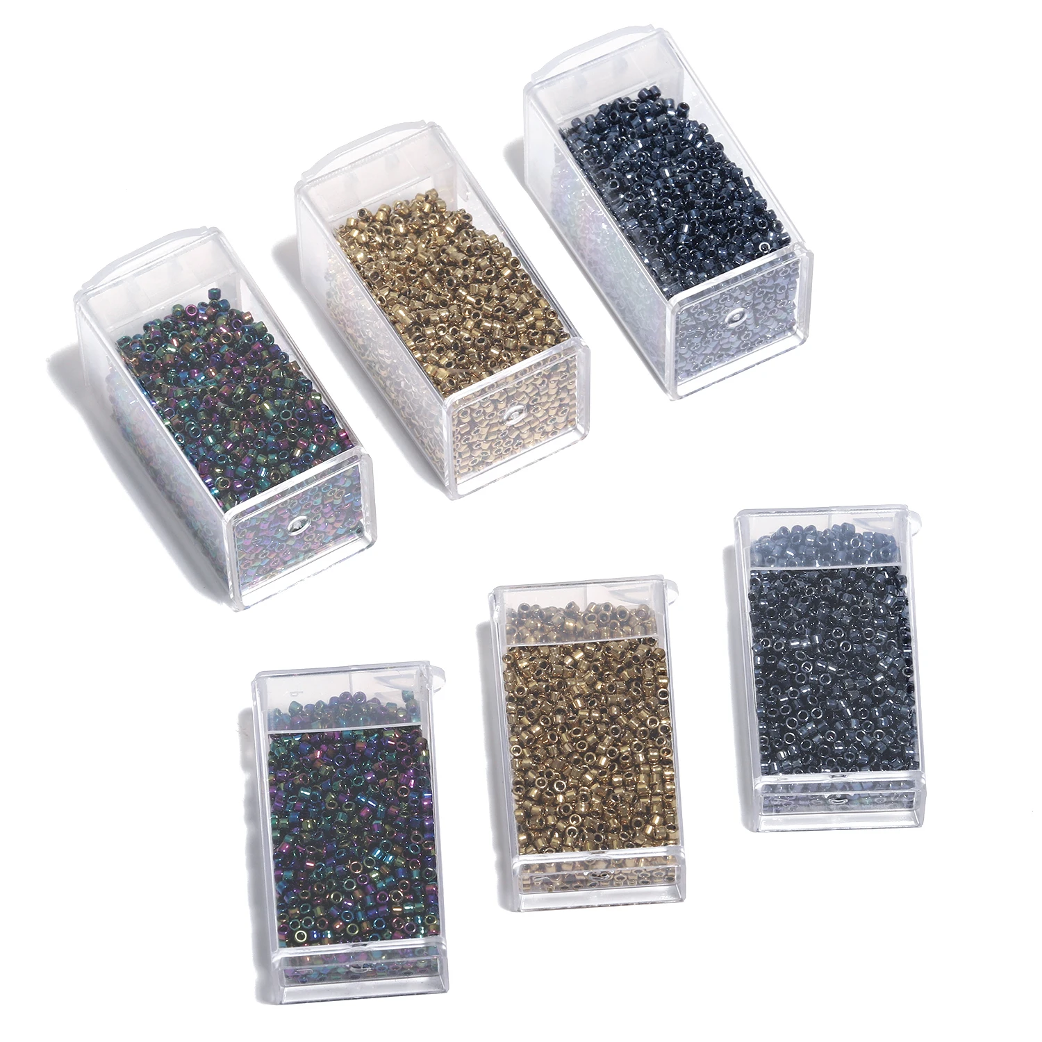 2 مللي متر أنبوب زجاجي الخرز الذهب اللون الأسود معدن اللون فضفاض خزر عازل لصنع المجوهرات سوار بوهيميا ذاتي الصنع الديكور اكسسوارات