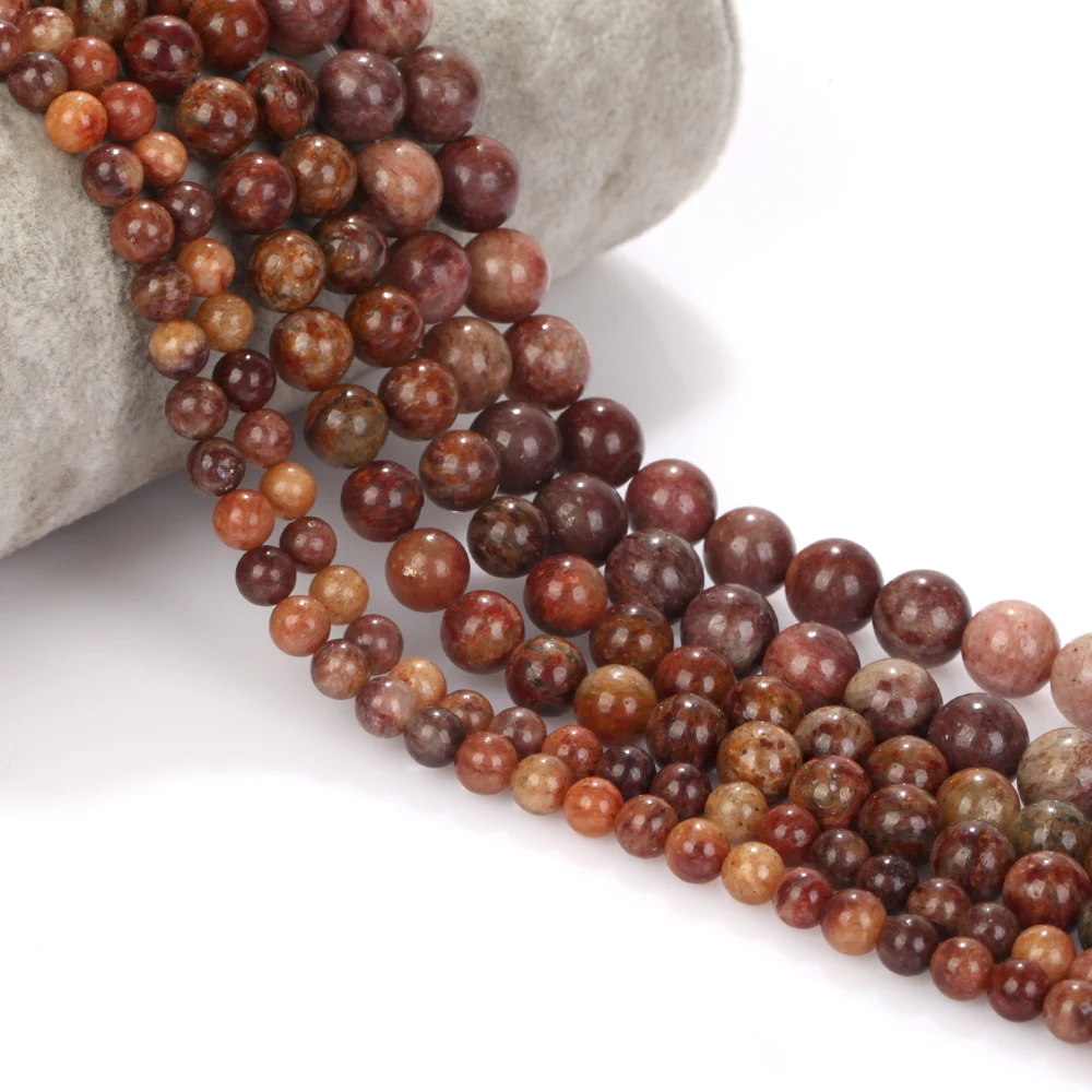 6/8/10mm Natural Brown African Chalcedony Stone Beads Round Loose Spacer Beads For Jewelry Making DIY Bracelet Handmade 15”