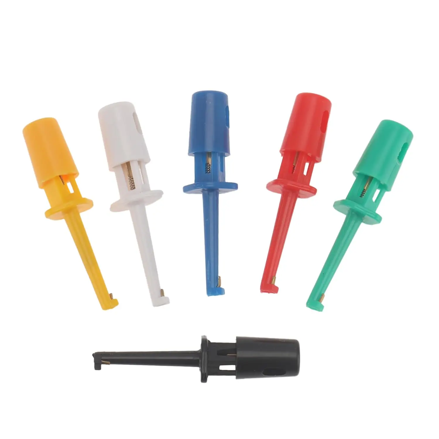 10PCS/Set Mini Single Test Hook Clip Test Probe For Electronic Testing IC Grabber Small Size Round Crocodile Clip Hook Test Clip