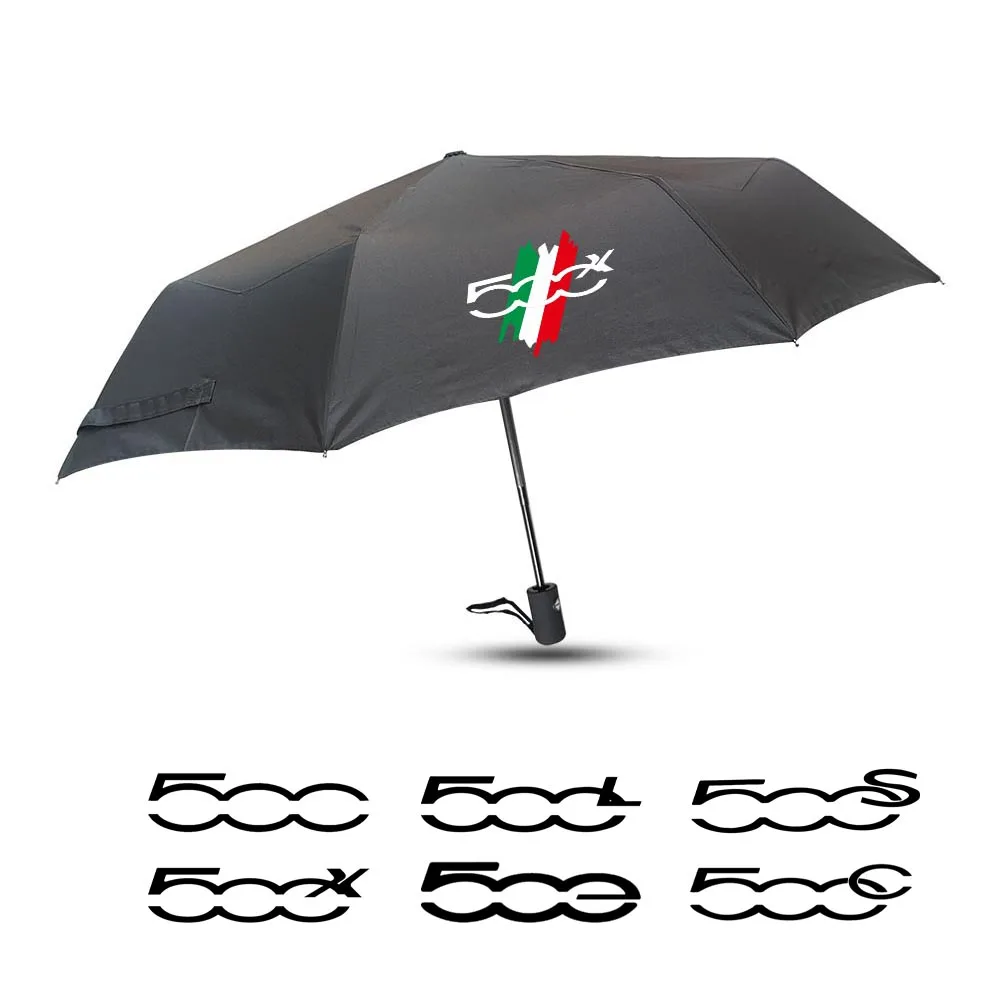 Fully Automatic Compact Folding Fashion Car Logo Umbrella For Fiat 500 L 500 X 500 C 500 E 500L 500S 500X 500C 500E Accessories