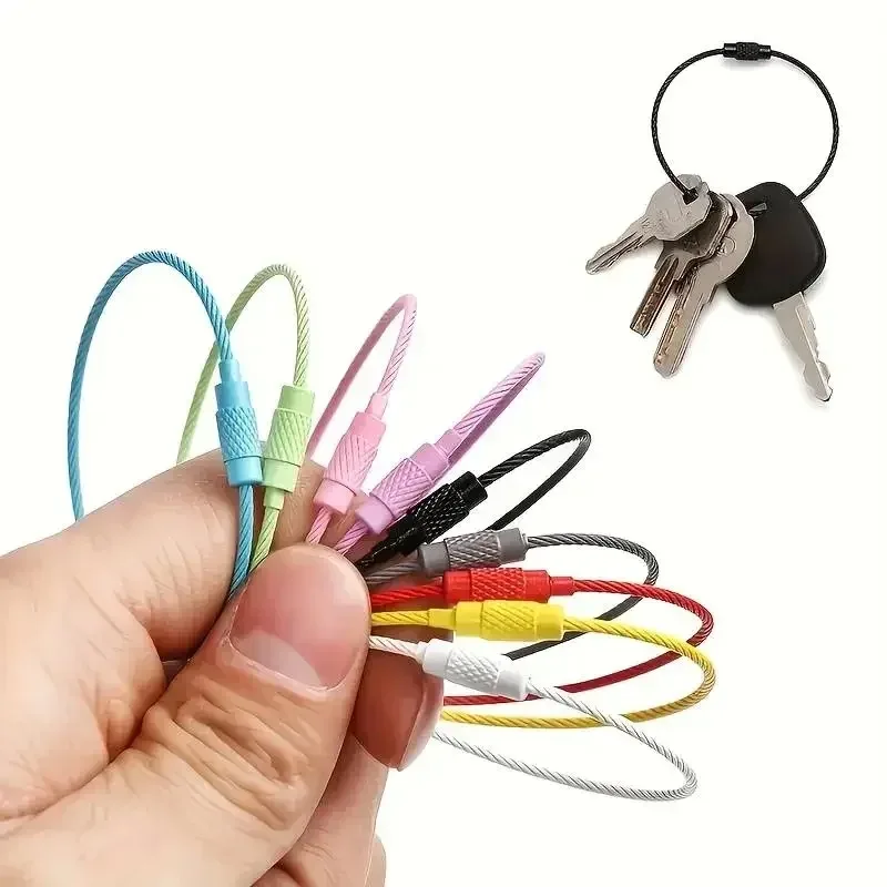 Clip para etiqueta de equipaje de alambre de acero inoxidable colorido, duradero y fácil de instalar, perfecto para viajes y uso diario, 5-10 piezas