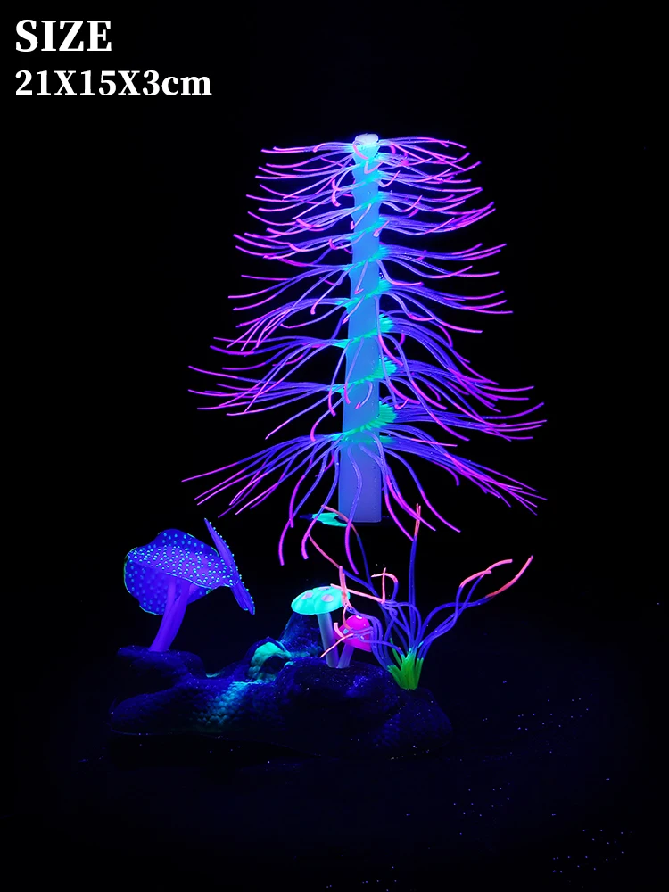 Artificial Fluorescent Silica Ge Branch Coral Aquarium Underwater Landscape Water Plant Ornament Fish Tank Decoration