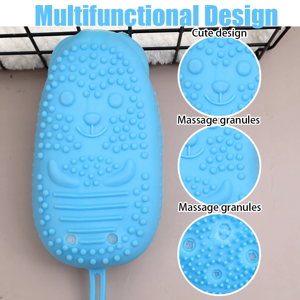 Soap Foaming Silicone Bath Brush Body Scrubber Shower Exfoliating Scrub Sponge Bubble Bath Brush Massager Skin Cleaner Cleansing