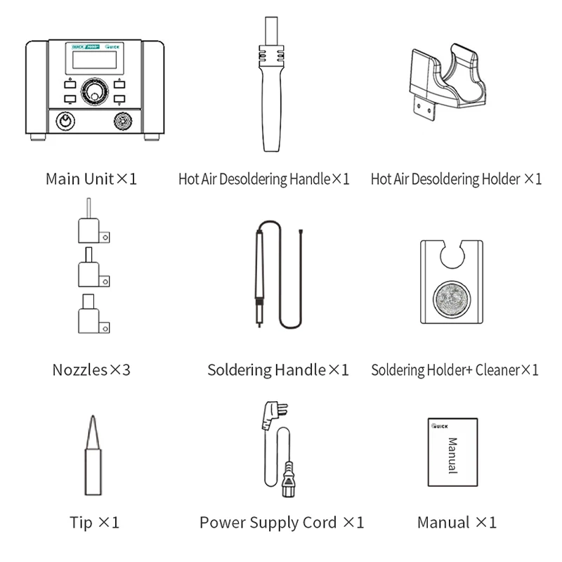 Mobile tools hot gun for mobile phone repairing Quick 709D+ smd rework station powerful soldering iron