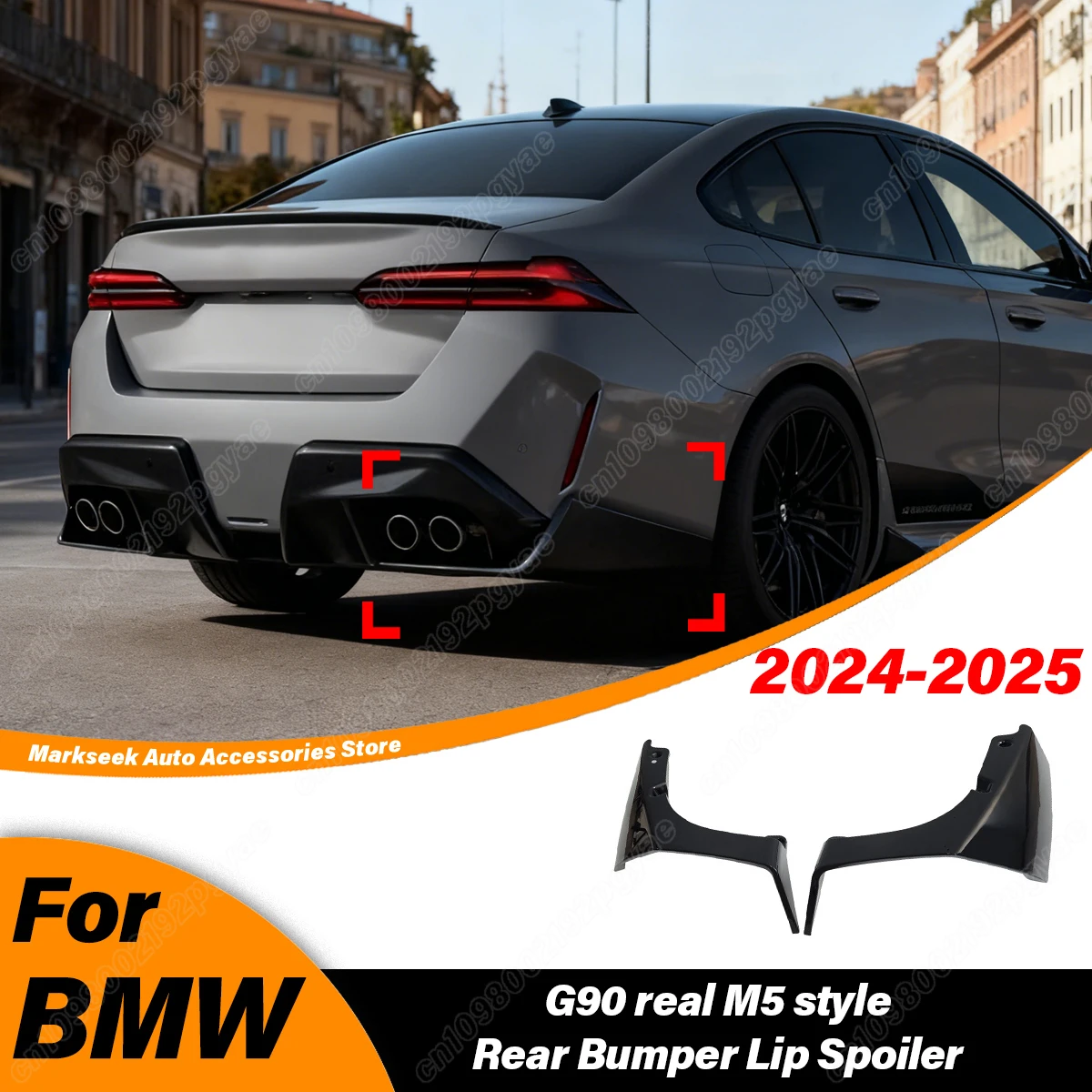 For BMW G90 Real M5 Style 2024 2025 Car Rear Bumper Diffuser Lip Competition Spoiler Splitter Auto Parts Body Modification Kit