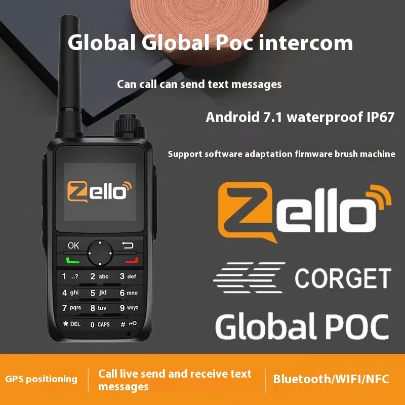 Zello Walkie Talkie POC Network Radio With Wifi BlueTooth GPS Long Range Two Way Radio Worldwide Talking