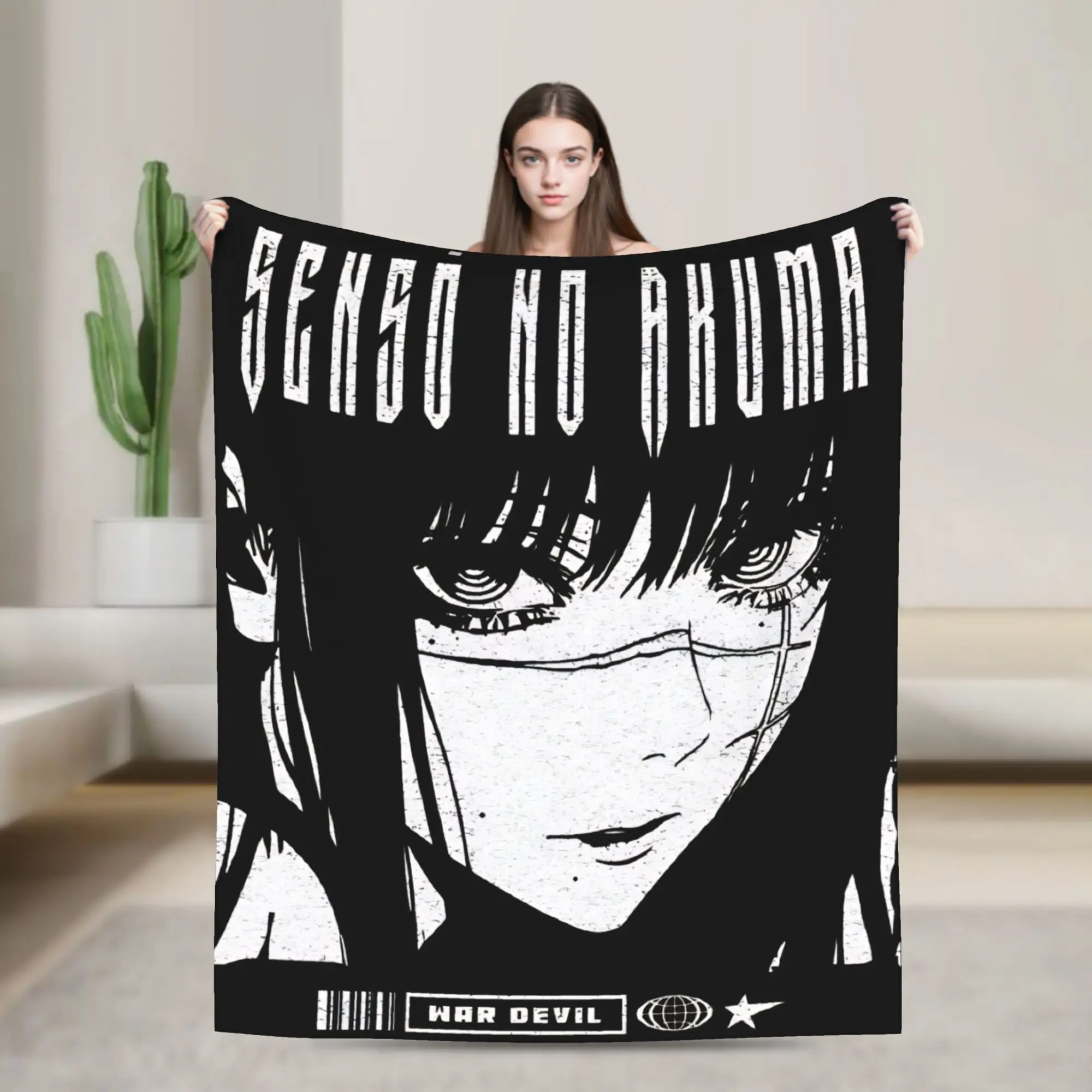 Comfortable Blanket Picnic Chainsaws Man Yoru Senso No Akuma Bedding Throws Graphic  Bedspread For Outdoor