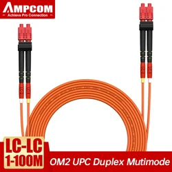 AMPCOM OM2 LC-LC UPC 50/125 Multimode Duplex LSZH Fiber Optic Patch Cable Fiber Optical Jumper Support Customization