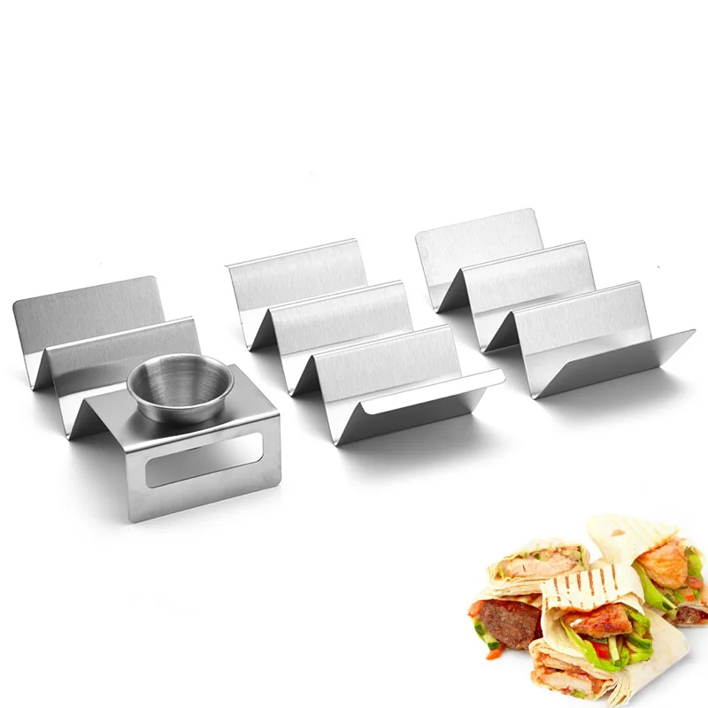 

Stainless Steel Taco Holder Mexican Roll Rack W Shape Pancake Rack Taco Cake Rack Display Stand Kitchen Gadgets