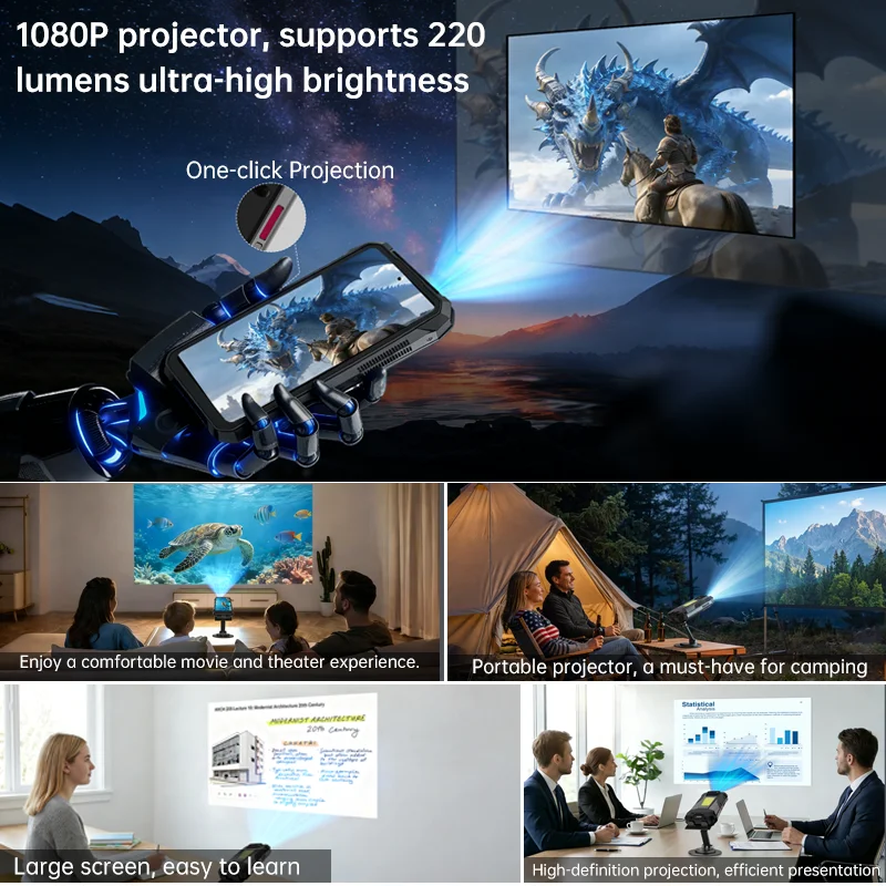 EU US Shipment Unihertz by 8849 TANK X Rugged Smartphone 5G Android 15 Built-in 1080P 220 Lumen DLP Projection 17600mah 32 512GB
