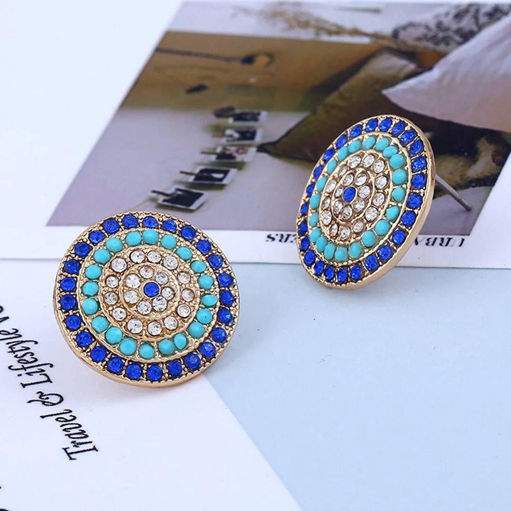

1Set Turkish Blue Eye Jewelry Set Exquisite Female Necklace Ring Bracelet Kit Durable Alloy Jewelry Gift for Friends Family