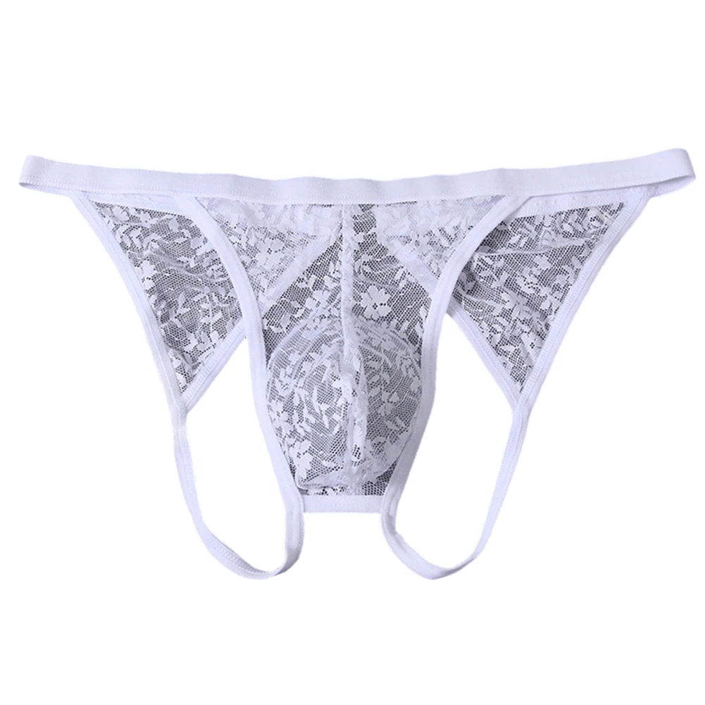 Mens Lace Briefs Ultra-Thin Extreme Panties Thongs See Through Calcinha Underwear Open Butt Lingerie Ultra Hot Men's Underpants