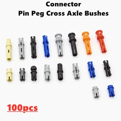 100Pcs/lot Technical Part Connector Pin Peg Cross Axle Bushes Building Blocks Bricks Bulk DIY Parts Toys for 2780 3673 6558 6562