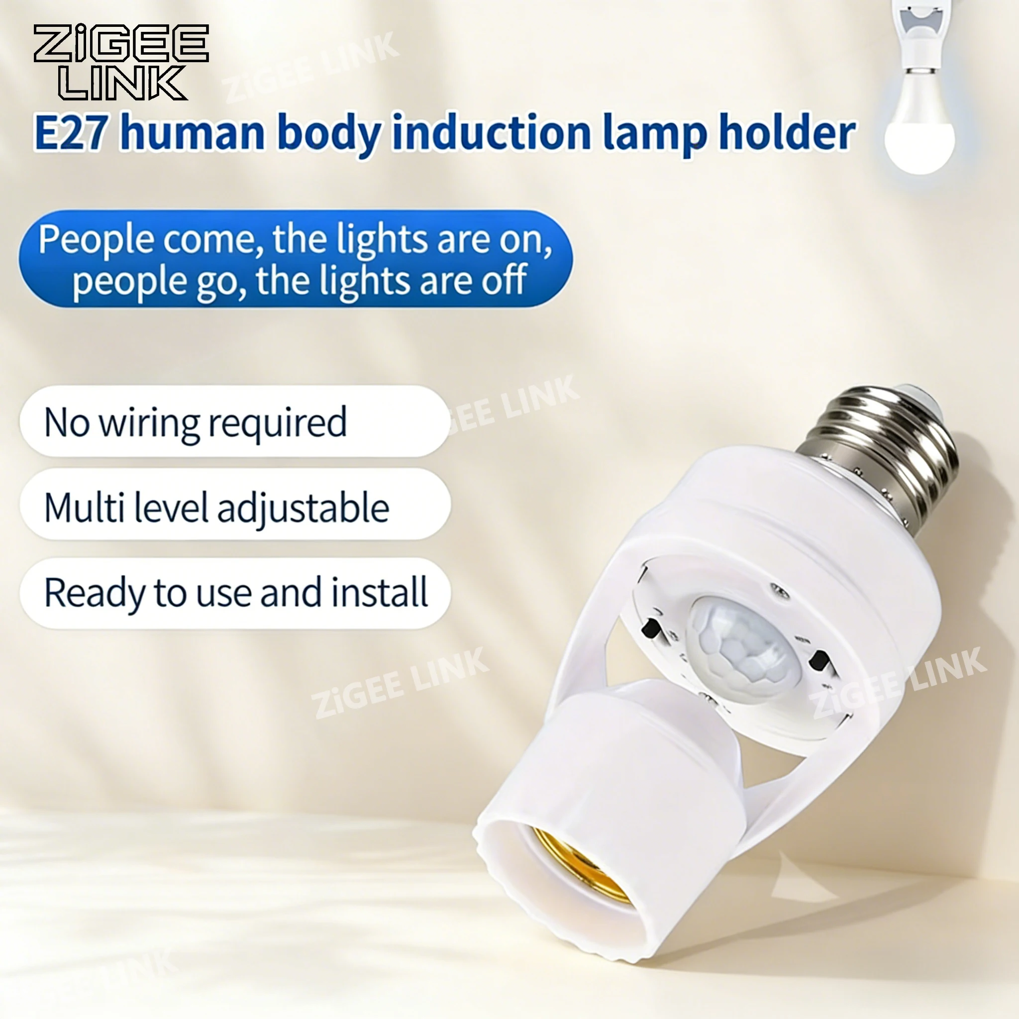 360 Degrees PIR Human Induction Motion Sensor LED Night Lamp Holder Corridor Base E27 Delay Time Adjustable Switch LED Lamp Base