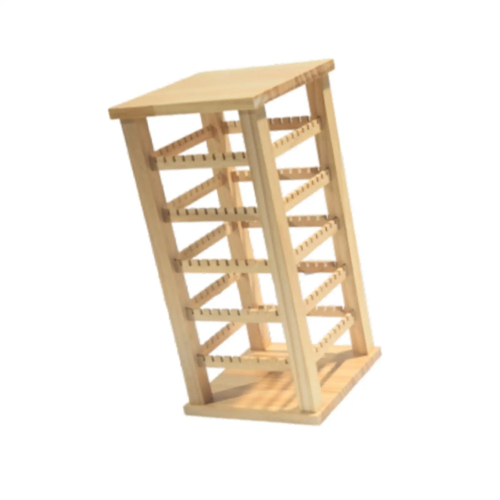 Wooden Rotating Earring Holder Multi Tier Jewelry Organizer for Exhibit Events and Dressing Tables