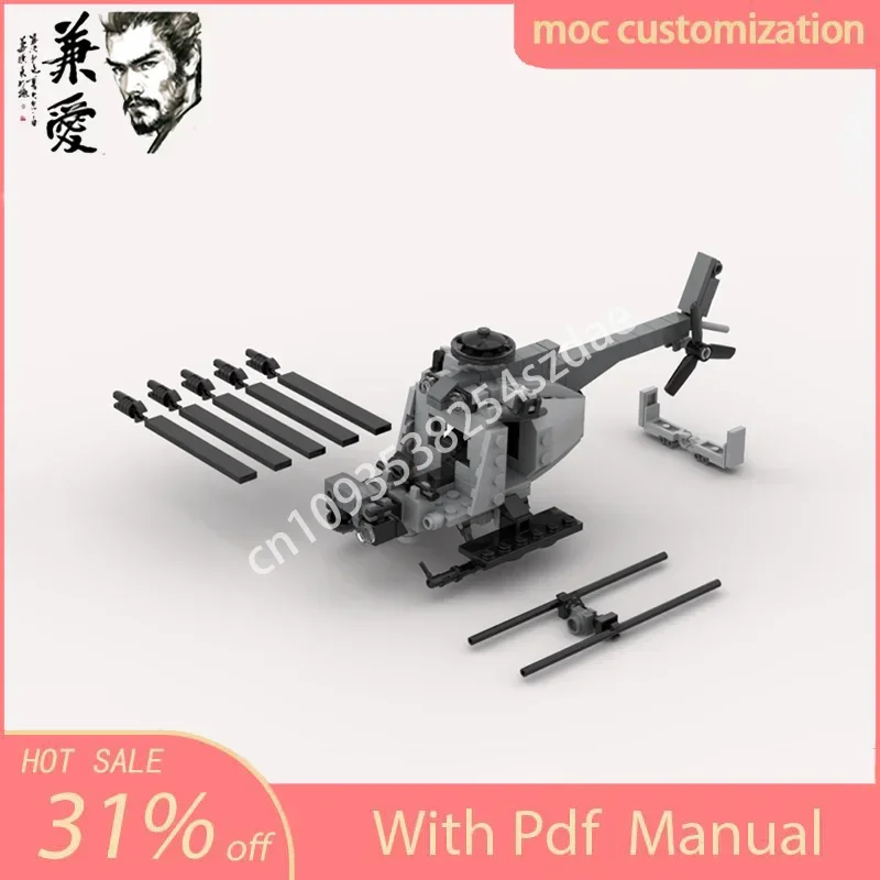 MOC 224PCS City Aircraft MH6 Little Bird Helicopters Building Blocks Brick  Technique Creative  DIY Toys Kids Gifts