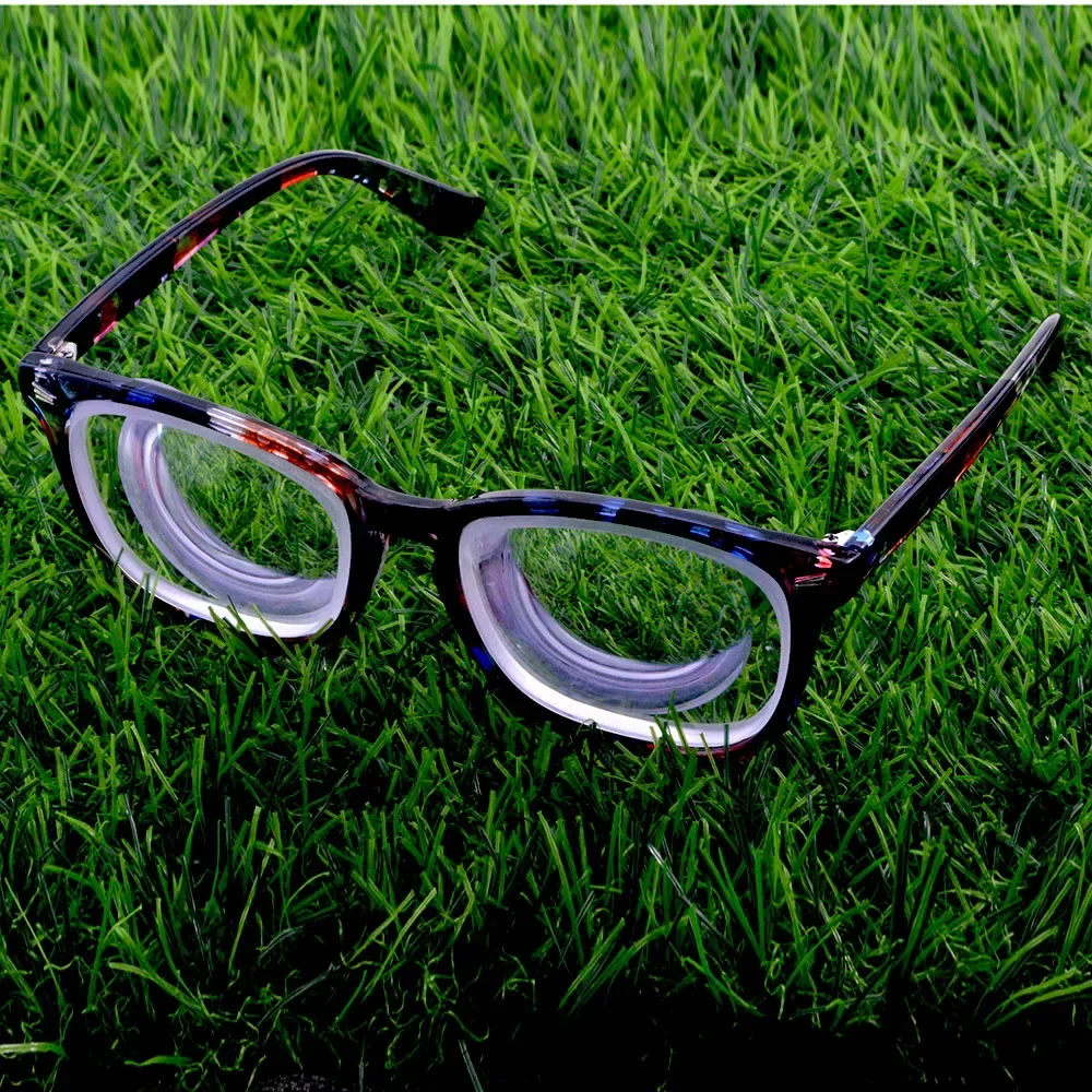 

Square Blue Flower Hand Made Eyeframe High Myopia Myopic Myodisc Goc Glasses -11D -12D -13D To -20d