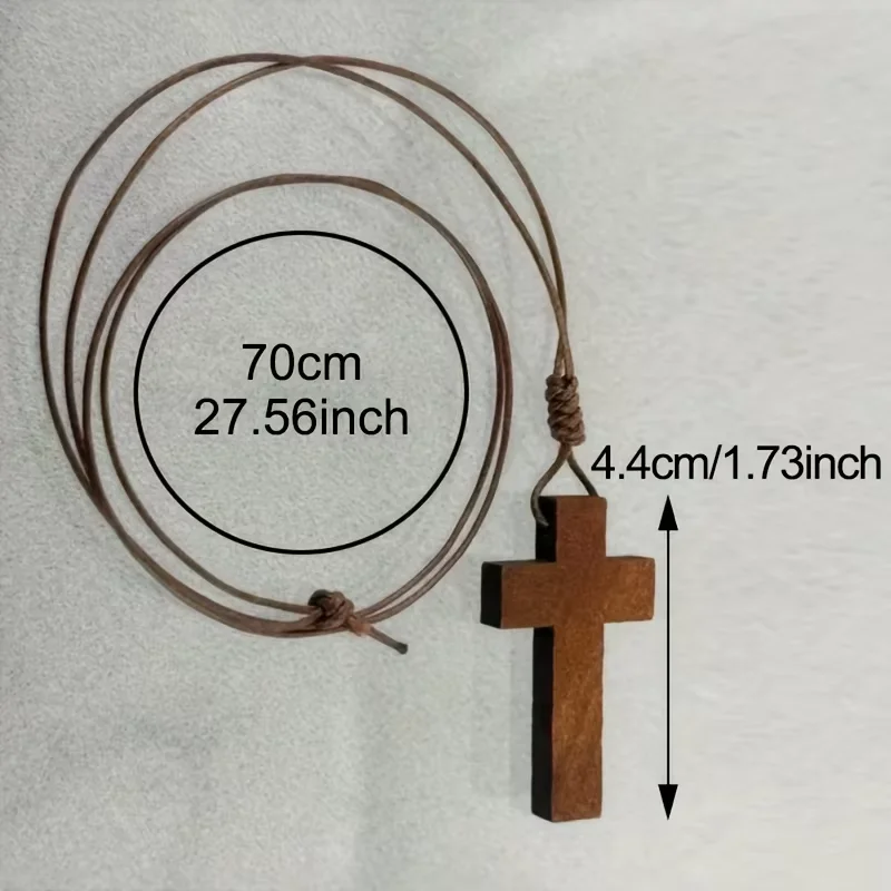 قلادة متقاطعة خشبية، يتم ارتداؤها في العطلات اليومية، وعيد الفصح، وحفلات عيد الميلاد، وأعياد الميلاد، وعيد الحب، وهدايا الزوجين #3